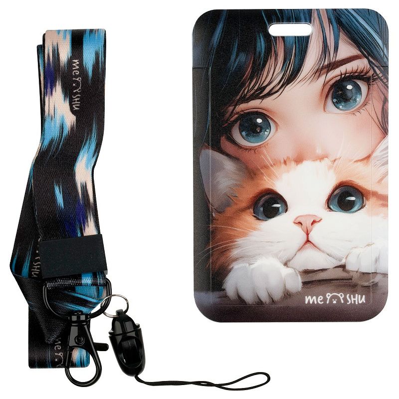 Бейдж вертикальный MESHU "Нежность", 110*70мм, лента с карабином, 2D печать, опп пакет, европодвес