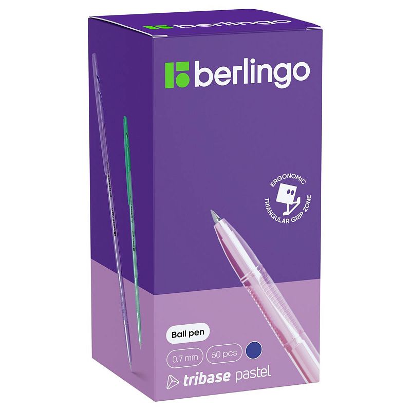 Ручка шариковая Berlingo "Tribase Pastel" синяя, 0,7мм 