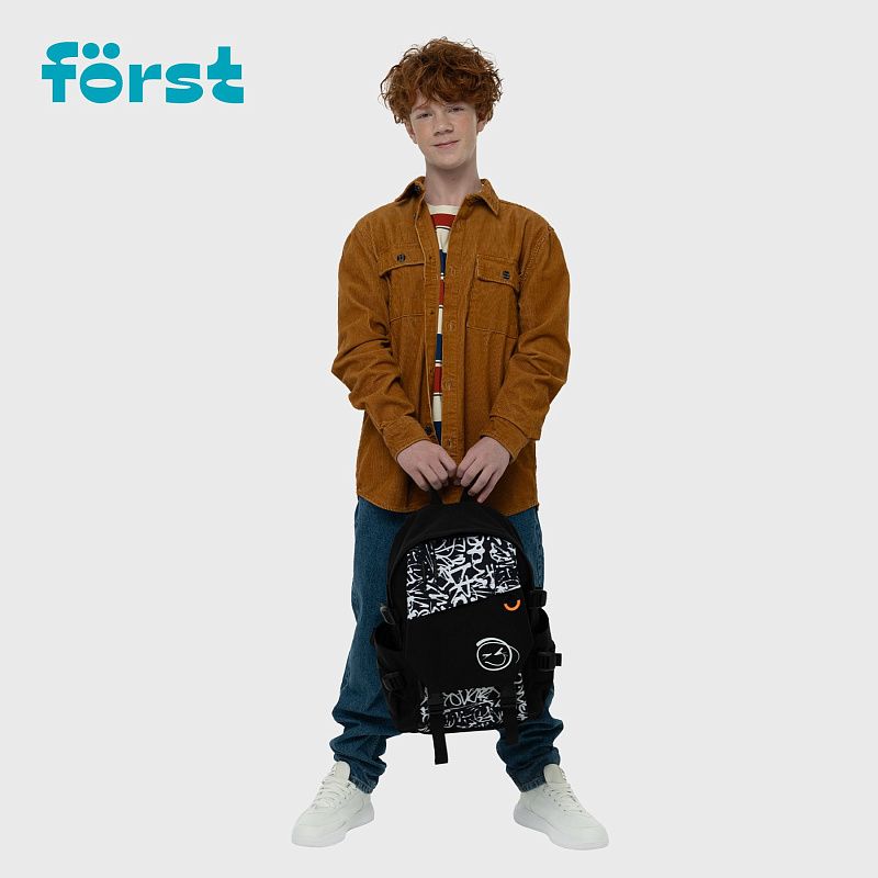 Рюкзак Först F-City "Street Beat" 43,5*28*16см, 1 отделение, 5 карманов, уплотненная спинка 