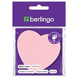 Самоклеящийся блок фигурный Berlingo "Сердце", 70*70мм, 50л., малиновый неон, европодвес