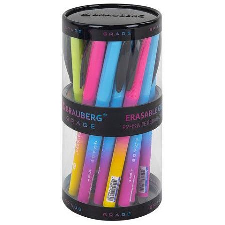 Ручка стираемая гелевая BRAUBERG GRADE, СИНЯЯ, soft-touch, узел 0,7 мм, линия письма 0,5 мм, 144208 