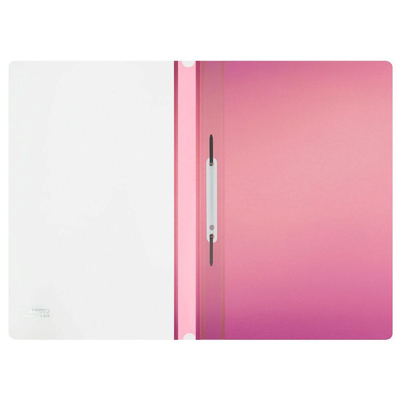 Папка-скоросшиватель пластик. перф. СТАММ "Сияние" А4, 180мкм, розовый с прозр. верхом 