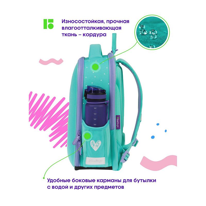 Ранец Berlingo Expert Mini "Hello" 36*27*14см, 2 отделения, 2 кармана, анатомическая спинка, мешок для обуви 