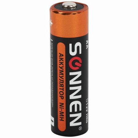 Батарейки аккумуляторные Ni-Mh пальчиковые КОМПЛЕКТ 6 шт., АА (HR6) 2700 mAh, SONNEN, 455608