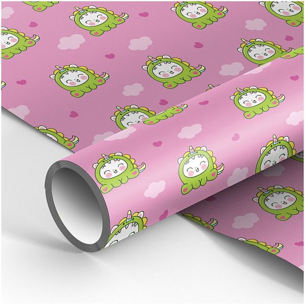 Упаковочная бумага глянц. 70*100см, MESHU "Милые котята", 80г/м2