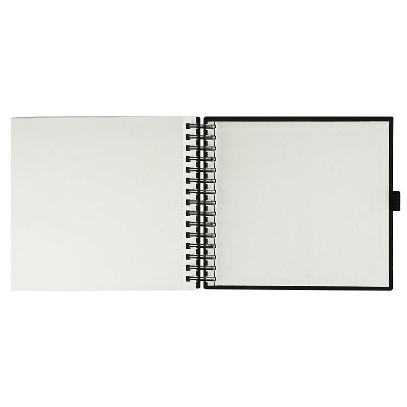 Скетчбук 100л., 200*200 Гамма "Студия", на спирали, черный, твердая обложка, на резинке, слоновая кость, 110г/м2