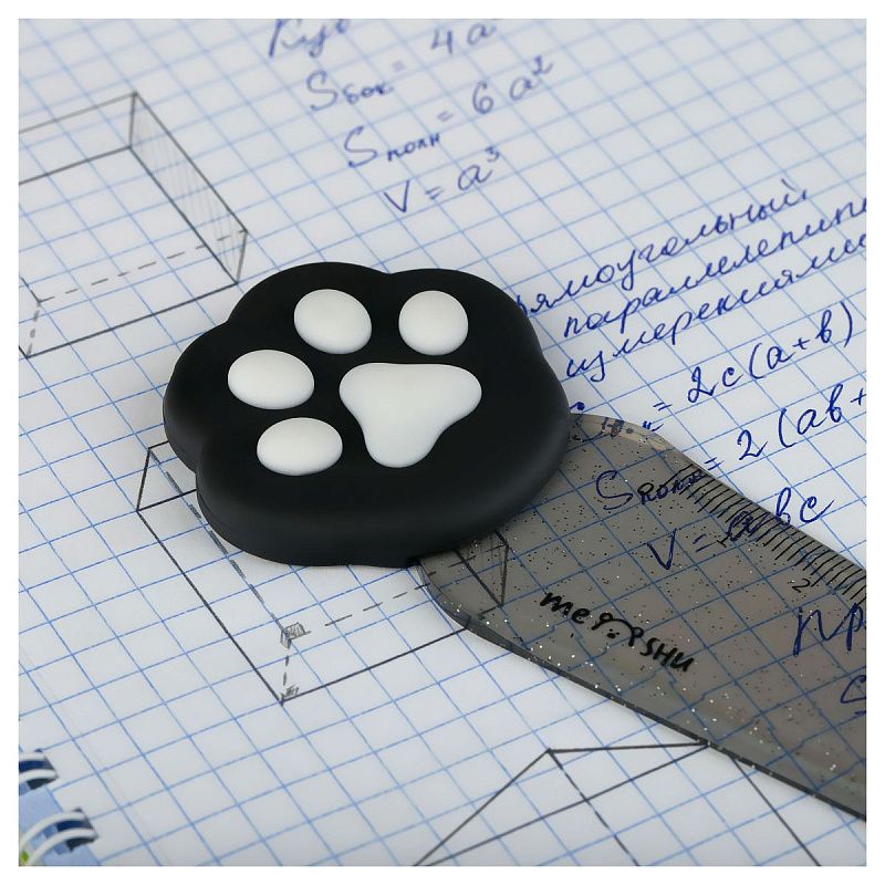 Линейка с топпером 12см MESHU "Paw", пластиковая, европодвес 