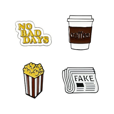 Набор металлических значков MESHU "No bad days", эмаль, 4шт