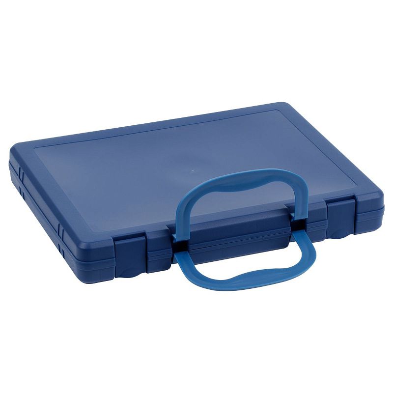 Портфель-кейс 1 отделение СТАММ, А4, 275*375*57мм, на защелках, синий 