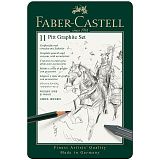 Набор карандашей ч/г Faber-Castell "Pitt Graphite", 11 предметов, заточен., метал. кор.