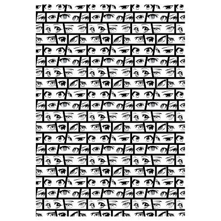 Упаковочная бумага глянц. 70*100см, MESHU "Anime", 80 г/м2, ассорти, 5 дизайнов