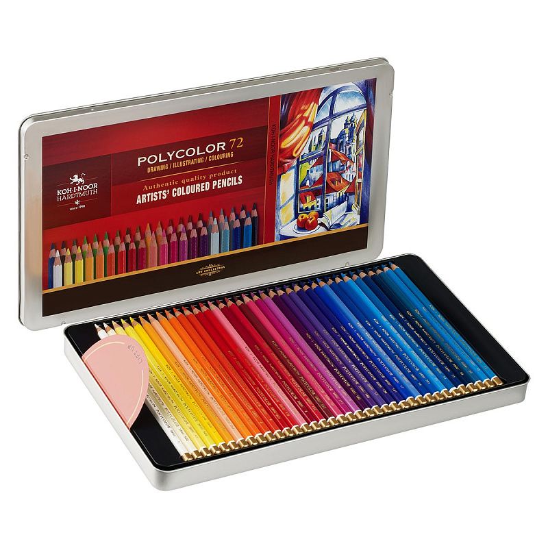 Карандаши цветные художественные Koh-I-Noor "Polycolor", 72цв., заточен., метал. пенал