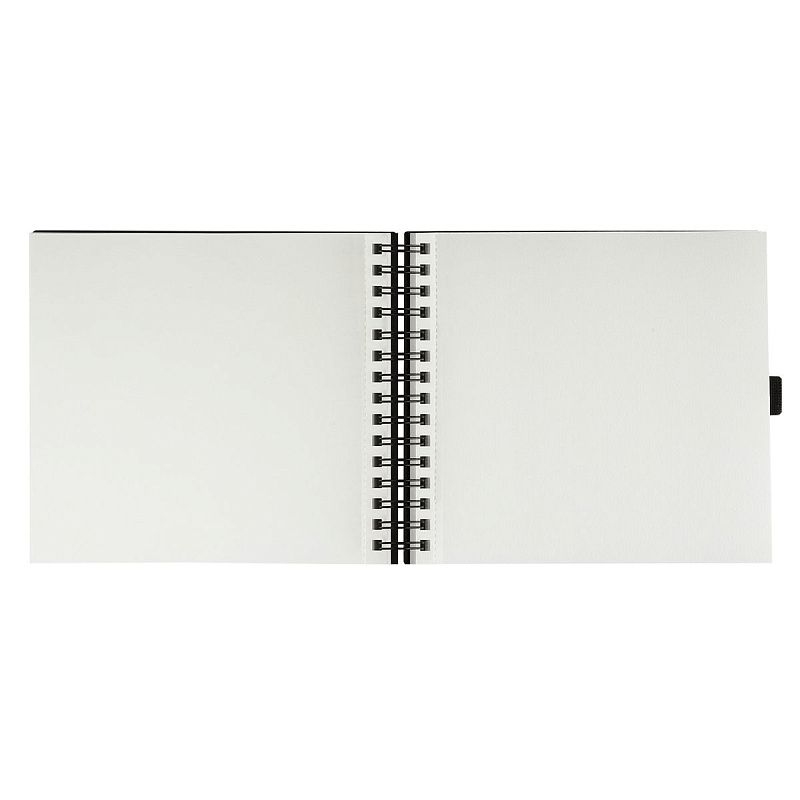 Скетчбук 100л., 200*200 Гамма "Студия", на спирали, черный, твердая обложка, на резинке, слоновая кость, 110г/м2