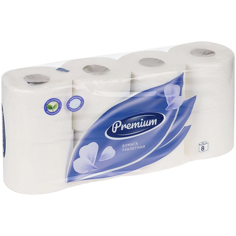 Бумага туалетная OfficeClean, 3-слойная, 8шт., 28,5м/рул., тиснение, белая 