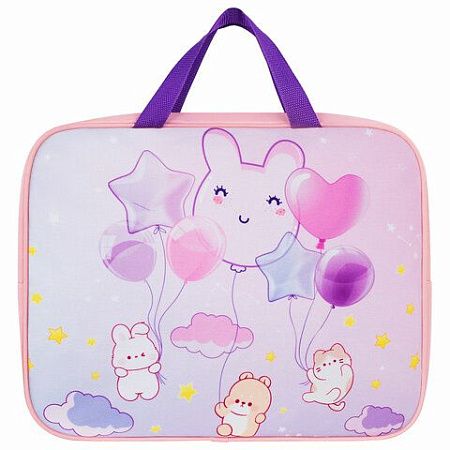 Папка на молнии с ручками BRAUBERG KIDS А4, 1 отделение, полиэстер, 80 мм, Dreamy clouds, 273314 