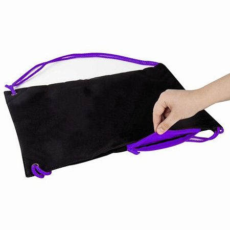 Мешок для обуви BRAUBERG плотный, карман на молнии, подкладка, 43х33 см, "Neon Purple", 271626 