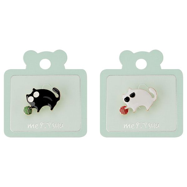 Набор брошей MESHU "Cat and ball", 2шт, европодвес
