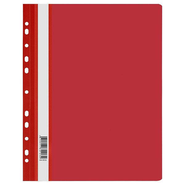 Папка-скоросшиватель пластик. перф. СТАММ А4, 120мкм, красная с прозр. верхом