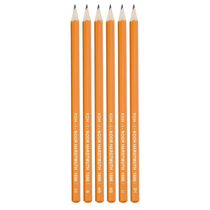 Набор карандашей ч/г Koh-I-Noor "1696" 6шт., 2H-2B, заточен., ПВХ уп., европодвес 