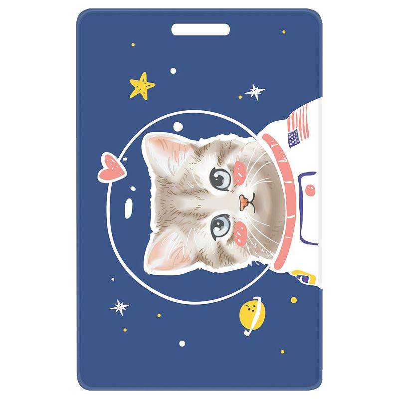 Обложка-карман для карт и пропусков OfficeSpace "Котики", 95*65мм, ПВХ, ассорти 