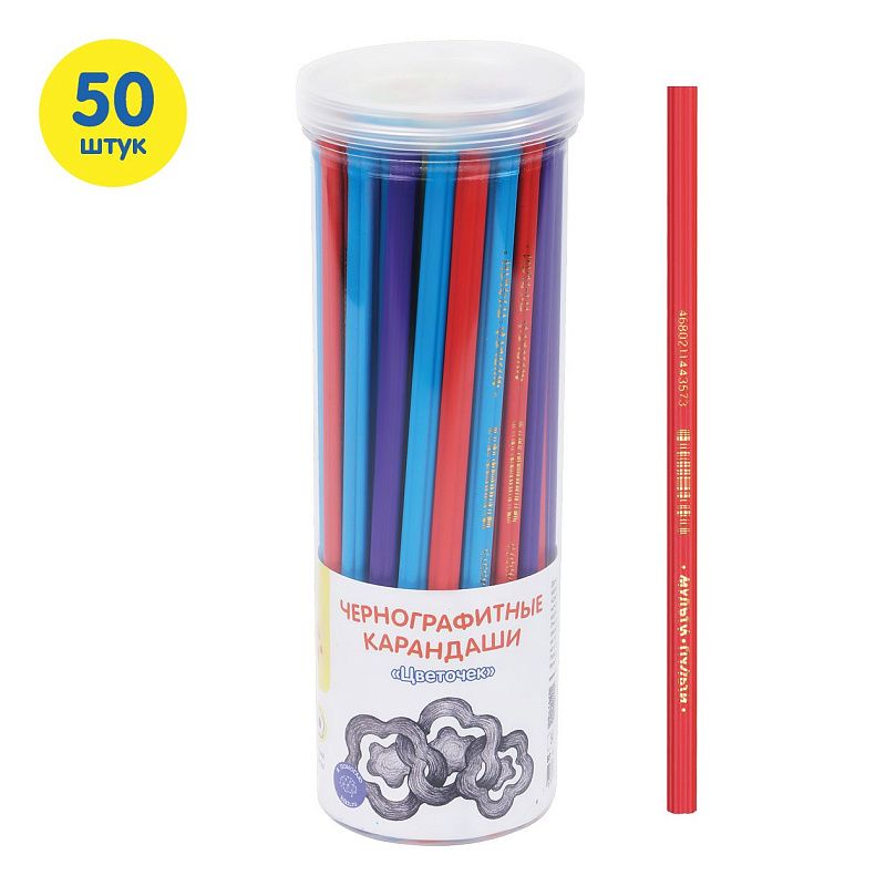 Карандаш ч/г Мульти-Пульти "Цветок", HB, незаточен., пластиковый, формовой корпус 