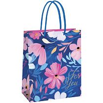Пакет подарочный 33*42*12см MESHU "Flower pattern",  матовая ламинация