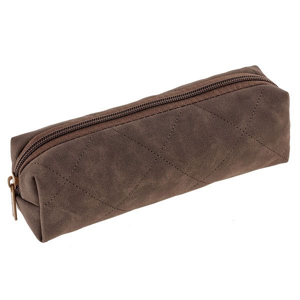 Пенал-косметичка 1 отделение, 210*50*60 мм, Berlingo, "Brown shades", полиэстер
