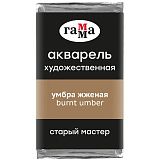 Акварель художественная Гамма "Старый Мастер" умбра жженая, 2,6мл, кювета