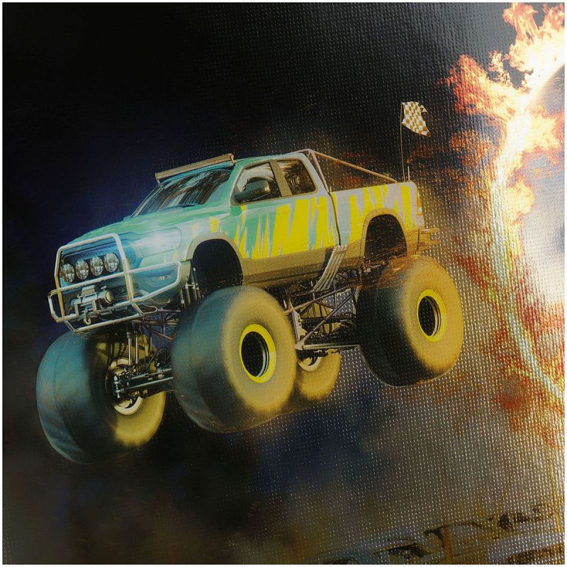 Папка для тетрадей 1 отделение, А4, ArtSpace "FireTruck", ламинированный картон, фольга, на молнии 