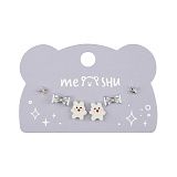 Серьги MESHU, бижутерия, серебристые, 3 пары, европодвес