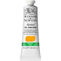 Краска масляная профессиональная Winsor&Newton "Artists Oil", 37мл, беcкадмиевый желтый