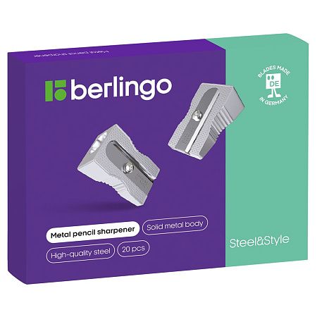 Точилка металлическая Berlingo "Steel&Style" 1 отверстие 