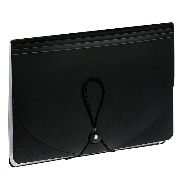 Папка-органайзер для хранения документов СТАММ А4, 13 отделений,  черный