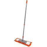 Швабра OfficeClean Professional, телеск. ручка 120см, пласт. флаунд. 40см, насадка ворс. микрофибра (карманы)