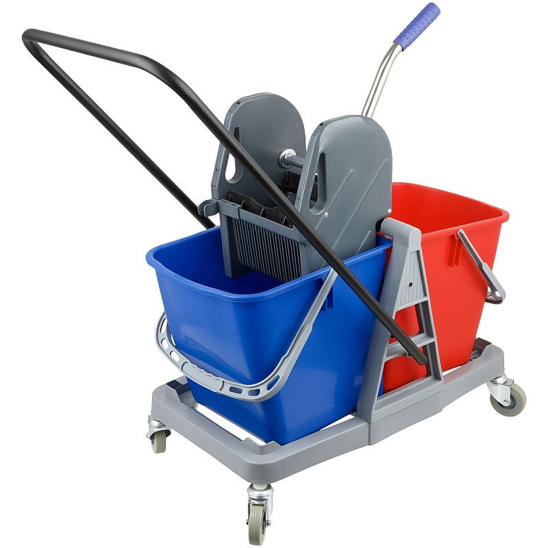 Тележка уборочная OfficeClean, 2 съемных ведра 23л., механический отжим, пластиковый каркас