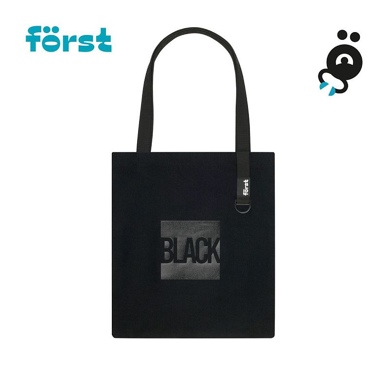 УЦЕНКА - Сумка-шоппер Först "Total black" 40*35см, 1 отделение, мужская/женская (осн 368279) 