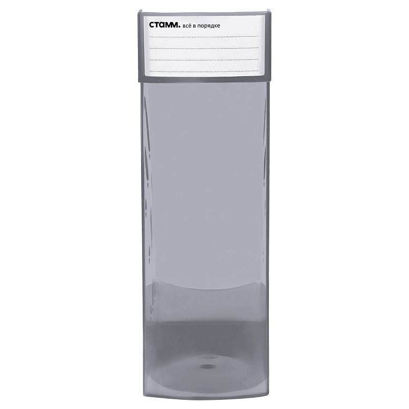 Лоток для бумаг вертикальный СТАММ "Эксперт", тонированный серый, ширина 95мм