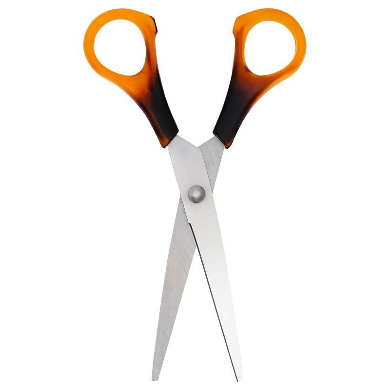 Ножницы OfficeSpace 16,2см, ручки под янтарь, ПВХ чехол с европодвесом