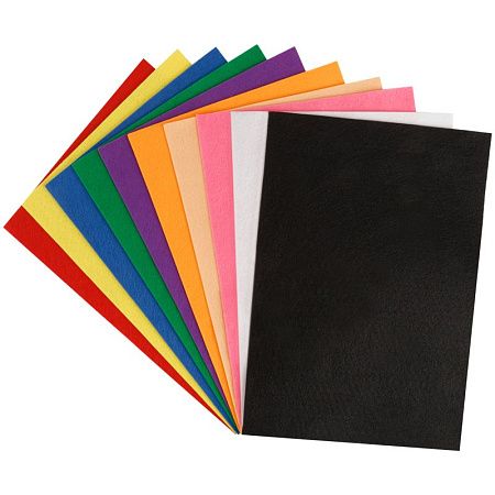 Фетр ArtSpace, А4, 10л., 10цв., 2мм, микс