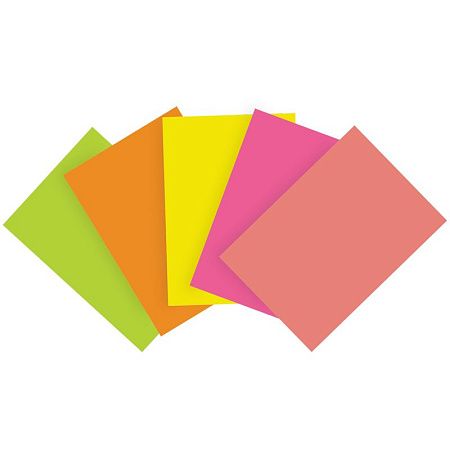 Бумага цветная OfficeSpace neon mix А4, 80г/м2, 100л. (5 цветов)