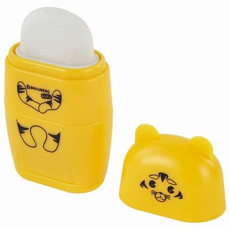 Точилка с ластиком 2 в 1 BRAUBERG KIDS "Зверушки", 2 отверстия, дизайн ассорти, 271989 