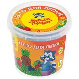 Тесто для лепки Мульти-Пульти "Енот на каникулах", 04 цвета*60г, пластиковый стакан