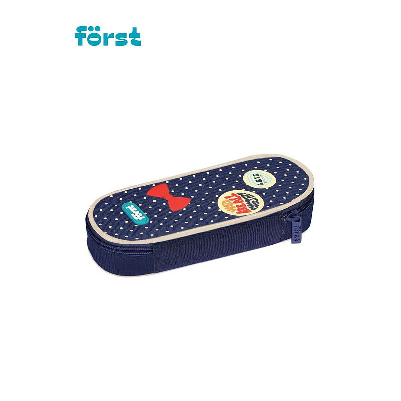 УЦЕНКА - Пенал корпусный 1 отделение, 220*90*45 Först "Горошек", полиэстер (осн 352062) 