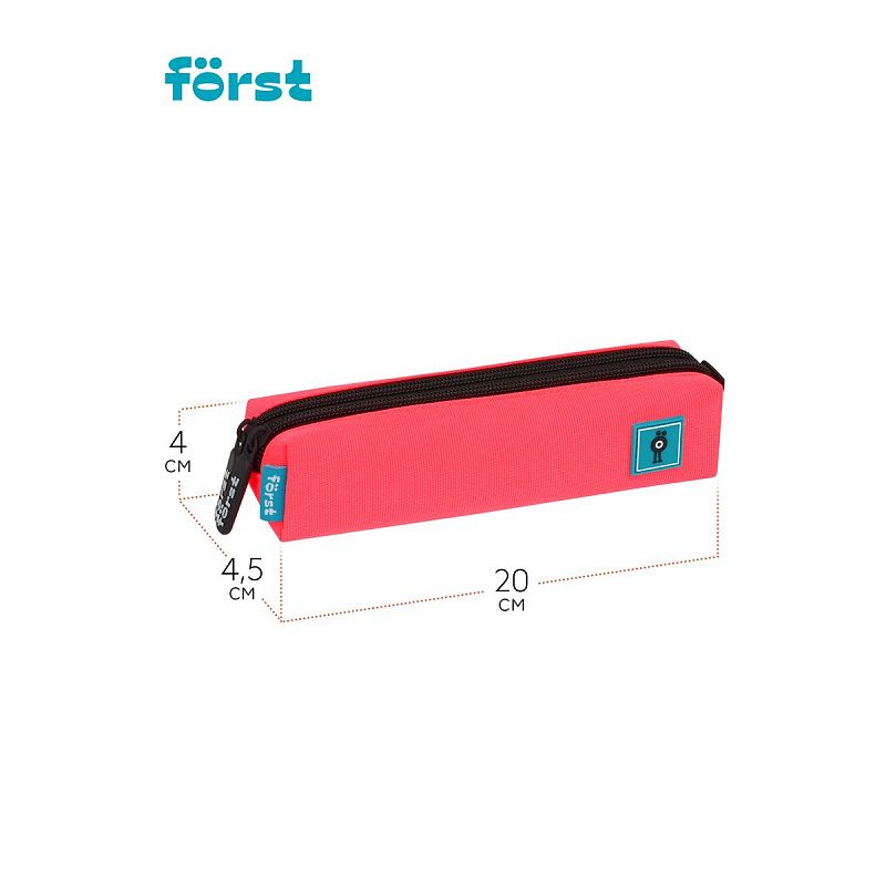 УЦЕНКА - Пенал мягкий 2 отделения, 200*40*45 Först "Coral pink", полиэстер (осн 352113) 