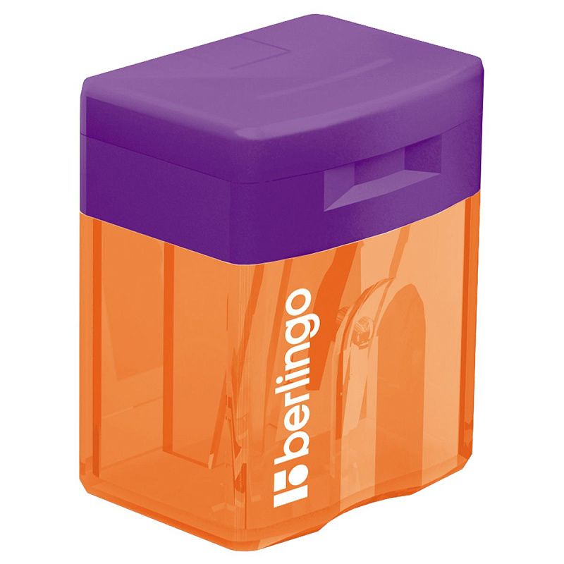 Точилка пластиковая Berlingo "Fuze" 1 отверстие, контейнер, ассорти 