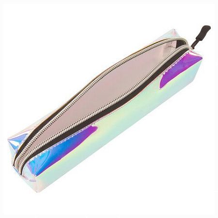 Пенал-косметичка BRAUBERG прямоугольный, зеркальный, мягкий, "Pearl", 21х5х5 см, 229248 
