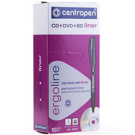 Маркер перманентный для CD/DVD Centropen "4616" синий, 0,6мм 