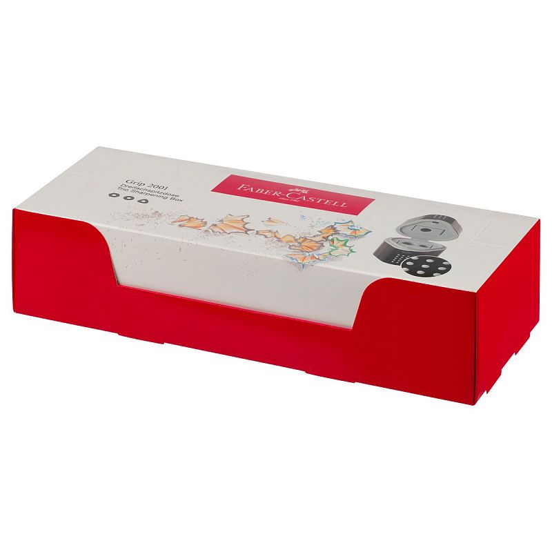 Точилка пластиковая Faber-Castell "Trio Grip 2001" 3 отверстия, 2 контейнера, черная 