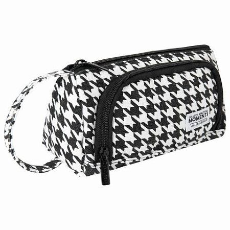 Пенал-косметичка BRAUBERG с ручкой, 1 откидная планка, полиэстер, 22x10х8 см, "Houndstooth", 271560 