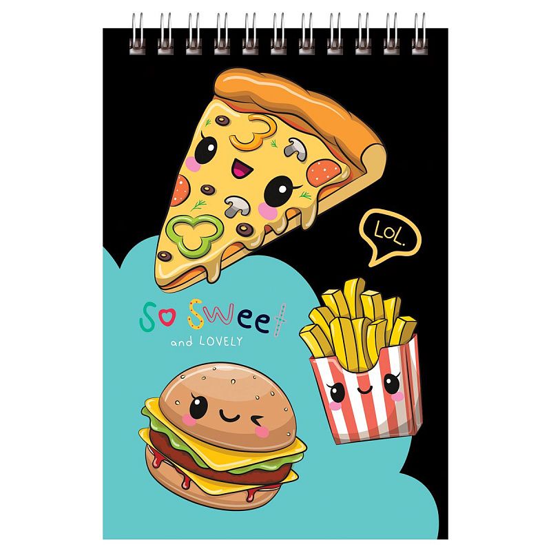 Блокнот А6 40л. на гребне BG "Глазастики", блестки